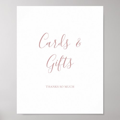 Simple Elegant Rose Gold Cards and Gifts Sign