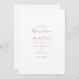 Simple Elegant Rose Gold Casual Wedding Invitation
