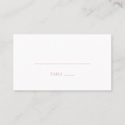 Simple Elegant Rose Gold Flat Wedding Place Card