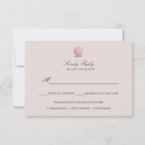 Simple Elegant Rose Gold Foil Seashell menu option