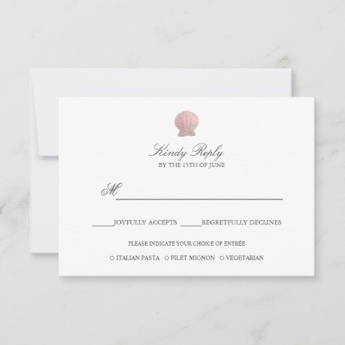 Simple Elegant Rose Gold Foil Seashell menu option