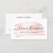 Simple Elegant Rose Gold Foil Writer Business Card (Front/Back)