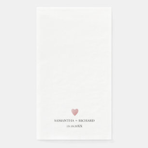 Simple Elegant Rose Gold Heart Wedding Paper Guest Towels