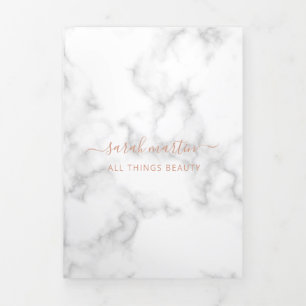 Simple Elegant Rose Gold Marble Trifold Brochure