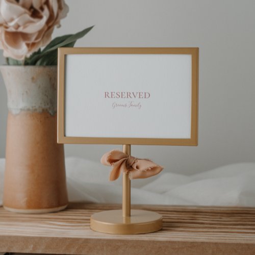 Simple Elegant Rose Gold Reserved Sign