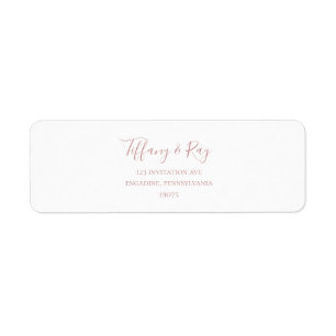 Simple Elegant Rose Gold Return Address Label