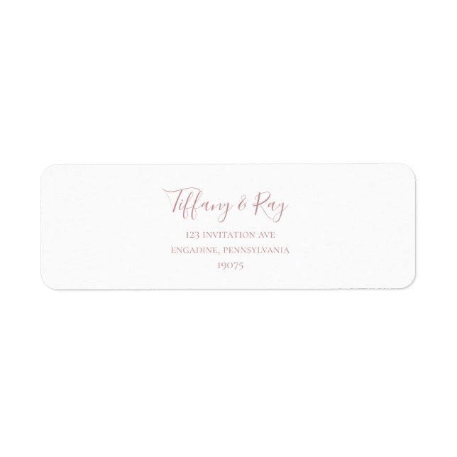 Simple Elegant Rose Gold Return Address Label (Front)