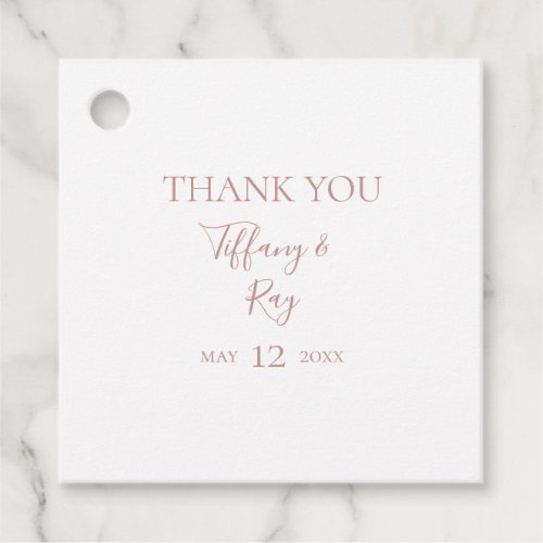 Simple Elegant Rose Gold Thank You Favor Tags
