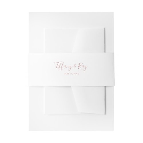 Simple Elegant Rose Gold Wedding Invitation Belly Band