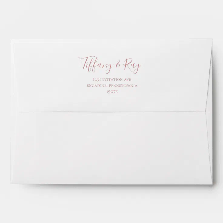 Simple Elegant Rose Gold Wedding Invitation Envelope Zazzle