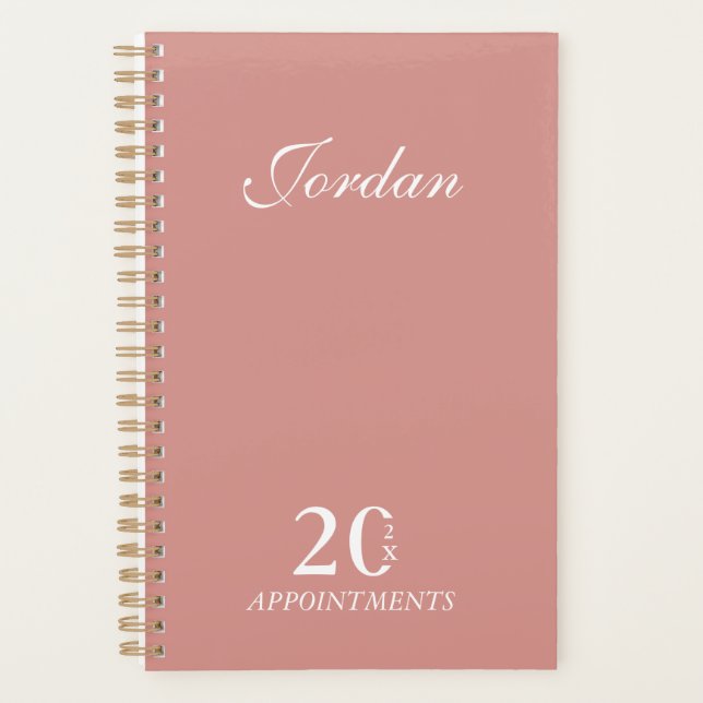 Simple Elegant Rose Name Daily Appointments Planner (Front)