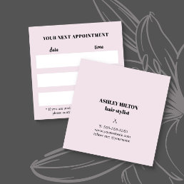 Simple Elegant Rose White Hair Salon Appointment Card