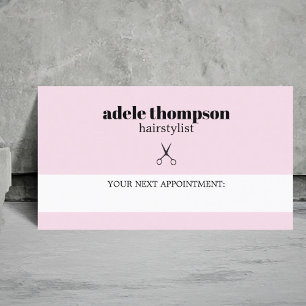 Simple Elegant Rose White Scissors Hair Stylist  Appointment Card