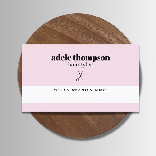 Simple Elegant Rose White Scissors Hair Stylist  Appointment Card