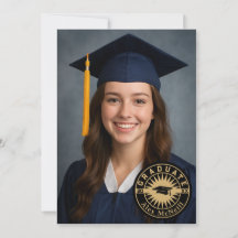 Simple Elegant Round Emblem & Photo Graduation