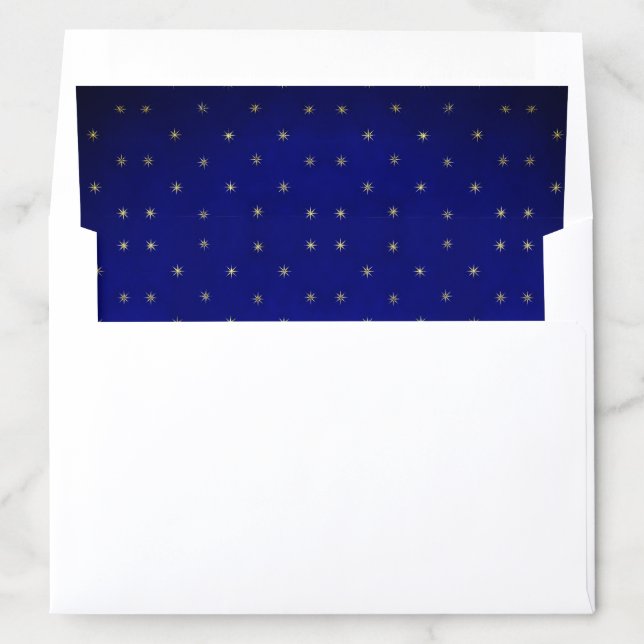 Simple Elegant Royal Blue Sky Night Star Painting  Envelope Liner (In Envelope)