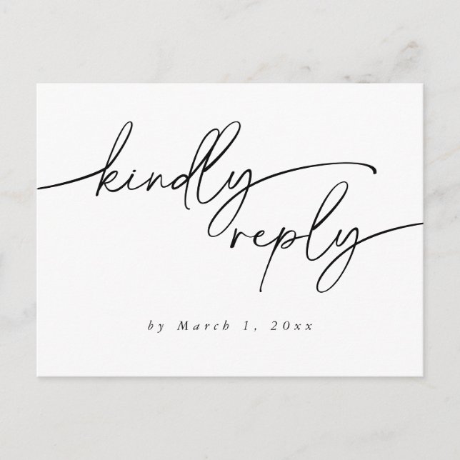 Simple Elegant RSVP Postcard  (Front)