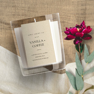 SIMPLE ELEGANT RUSTIC KRAFT MINIMAL MODERN CANDLE FOOD LABEL