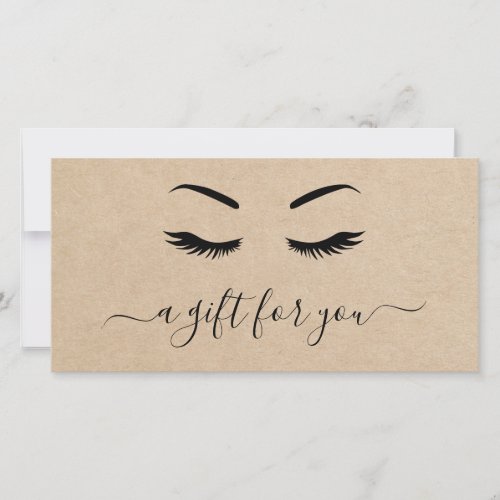 Simple Elegant Rustic Lashes Gift Certificate