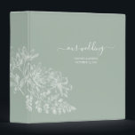 Simple Elegant Sage Green and White Script Wedding 3 Ring Binder<br><div class="desc">The beautiful binder will hold all your plans for your perfect day.</div>