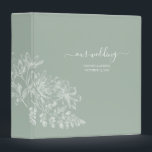 Simple Elegant Sage Green and White Script Wedding 3 Ring Binder<br><div class="desc">The beautiful binder will hold all your plans for your perfect day.</div>
