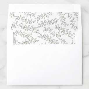 Simple Elegant Sage Green Boho Botanical Wedding Envelope Liner