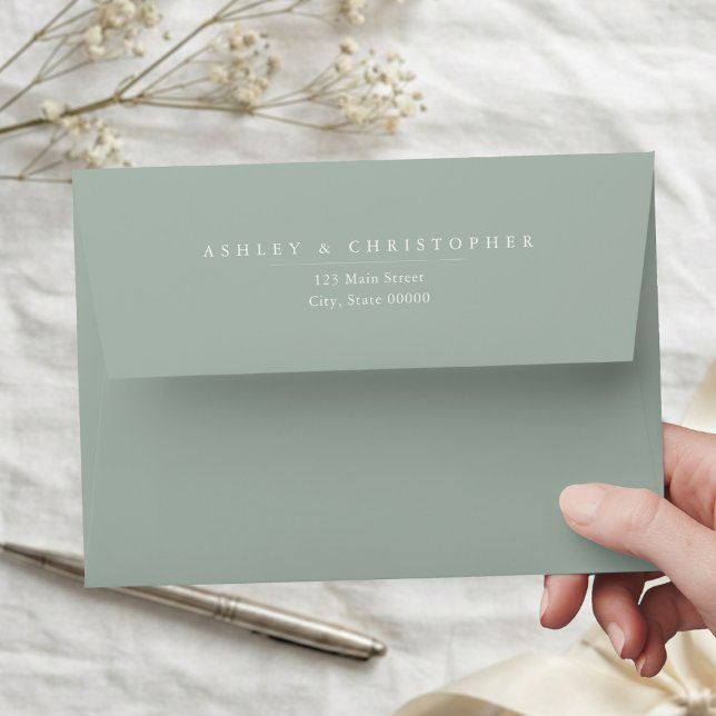 Simple Elegant Sage Green Wedding Envelope (Creator Uploaded)