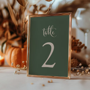 Simple Elegant Sage Taupe Fall Boho Wedding Table Number