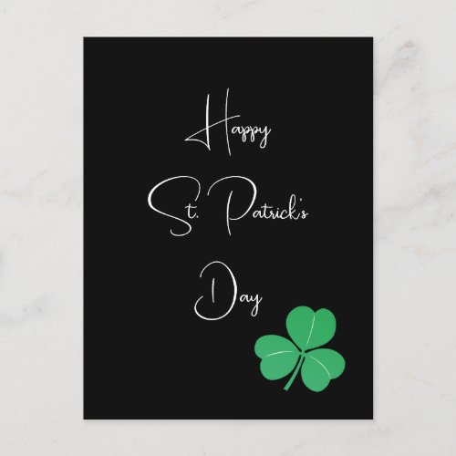 Simple Elegant Saint Patricks Day Shamrock  Postcard