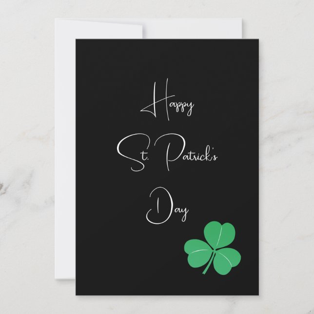 Simple Elegant Saint Patricks Day Shamrock  Thank You Card (Front)