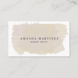 Simple Elegant Sand Beige Watercolor Business Card
