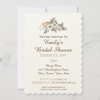 Simple Elegant Savanna Floral Bridal Shower Invitation by MaggieMart at Zazzle