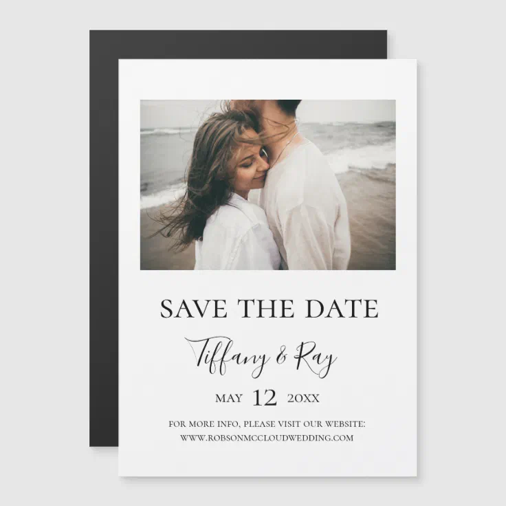 Simple Elegant Save The Date Magnetic Invitation | Zazzle