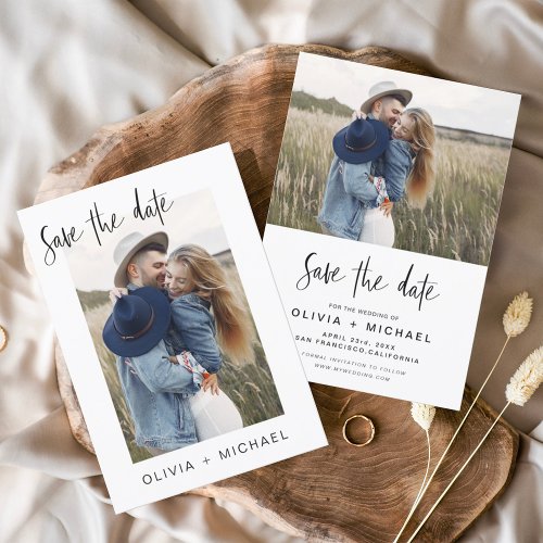 Simple Elegant Save the Date Photo Minimalist