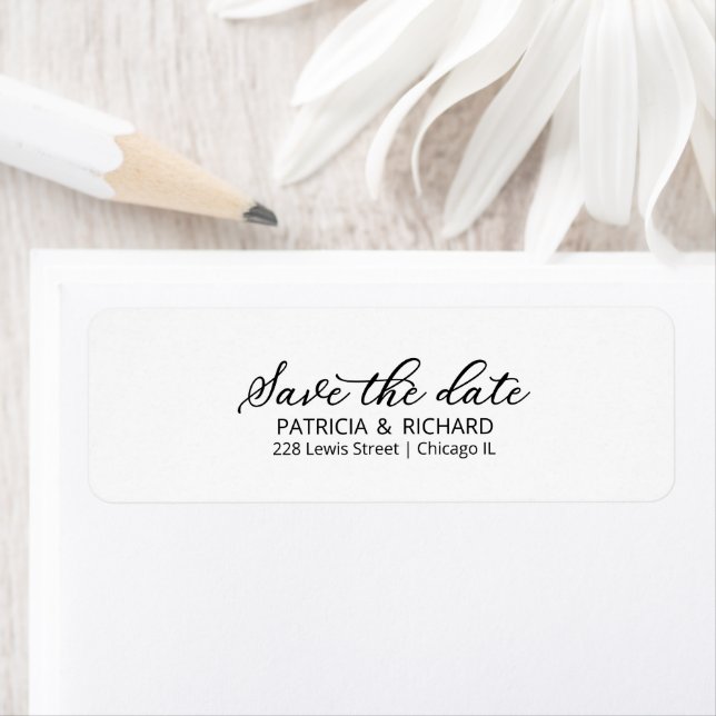 Simple Elegant Save The Date Return Address Label (Insitu)