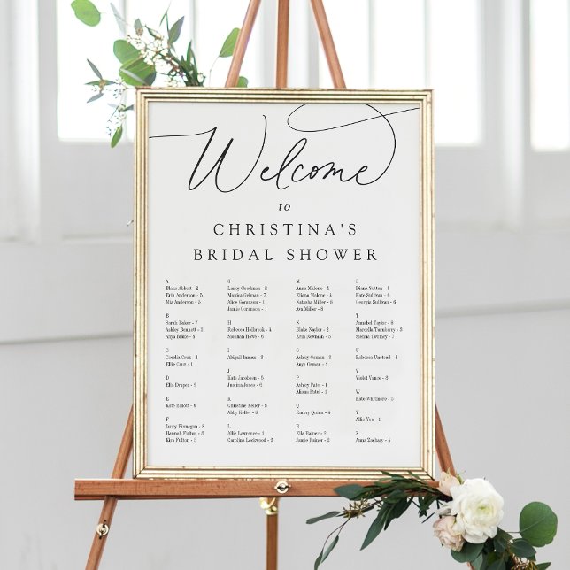 Simple Elegant Script Alphabetical Seating Chart (Creator Uploaded)