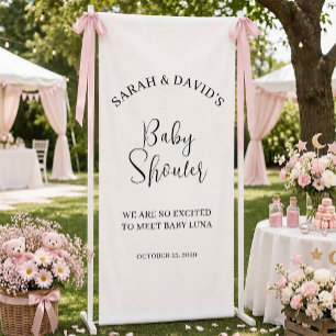 Simple Elegant Script Baby Shower Welcome Banner