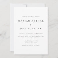 Simple Elegant Script Black and White Wedding