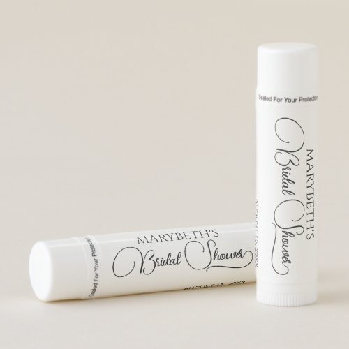 Simple Elegant Script Bridal Shower Lip Balm