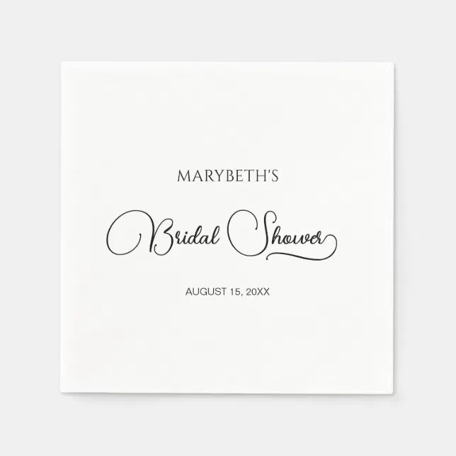 Simple Elegant Script Bridal Shower Napkins | Zazzle