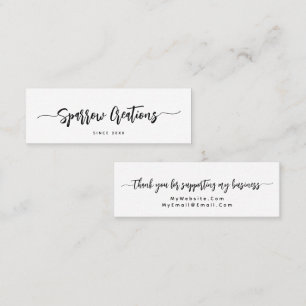 Simple Elegant Script Calligraphy Mini Business Card