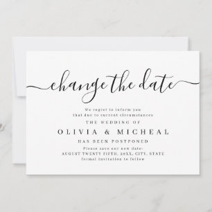 Simple elegant script change the date postponement invitation