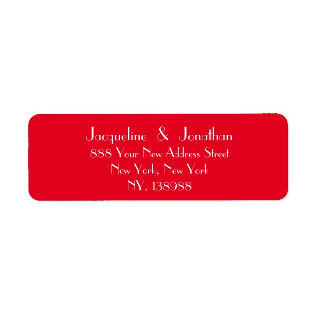 Simple elegant script chic wedding return address  label (Front)