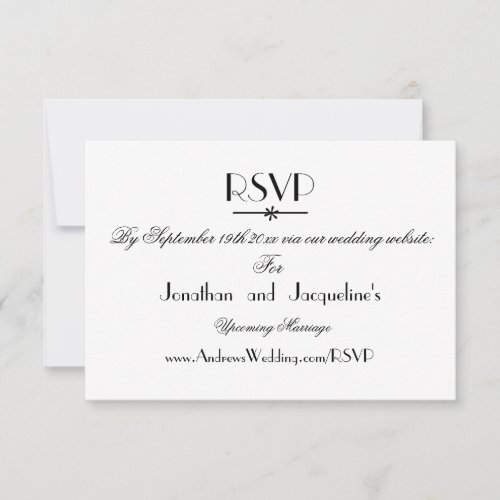 Simple Elegant Script Chic Wedding RSVP Card