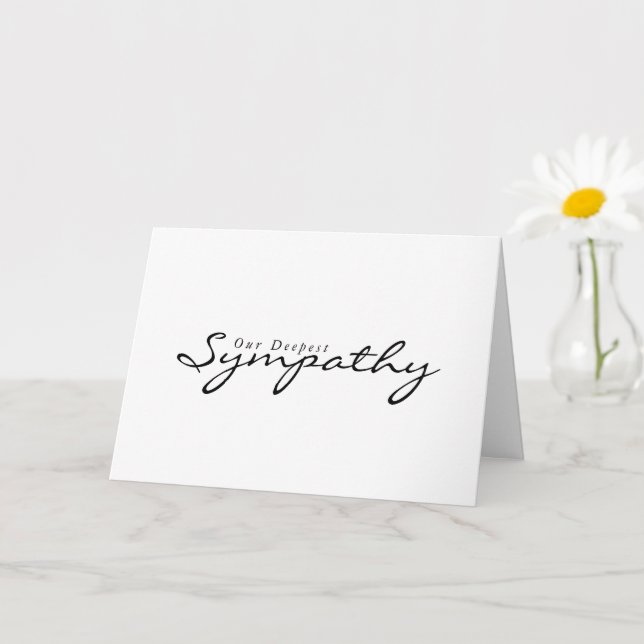 Simple Elegant Script Condolence Sympathy Card (Small Plant)