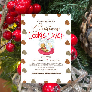 Simple Elegant Script Cookie swap Christmas Party Invitation
