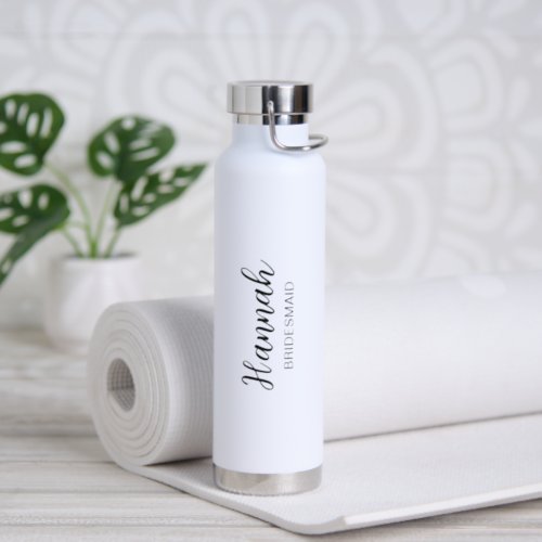 Simple Elegant Script Cute Bridesmaid Wedding Water Bottle