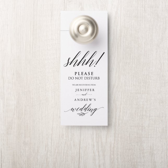 Simple Elegant Script Do Not Disturb Wedding Door Hanger (On Knob)