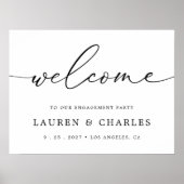 Simple Elegant Script Engagement Party Welcome Poster | Zazzle