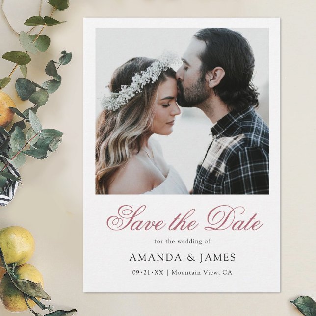 Simple Elegant Script Engagement Photo Save The Date (Creator Uploaded)